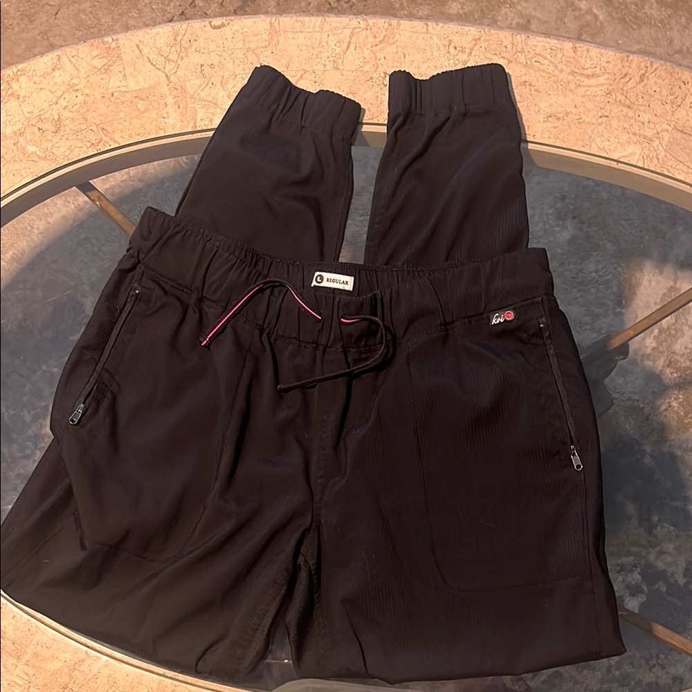 Black Jogger scrubs with Pink Accents